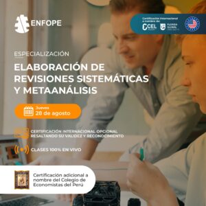ESPECIALIZACIÓN EN ELABORACIÓN DE REVISIONES SISTEMÁTICAS Y METAANÁLISIS