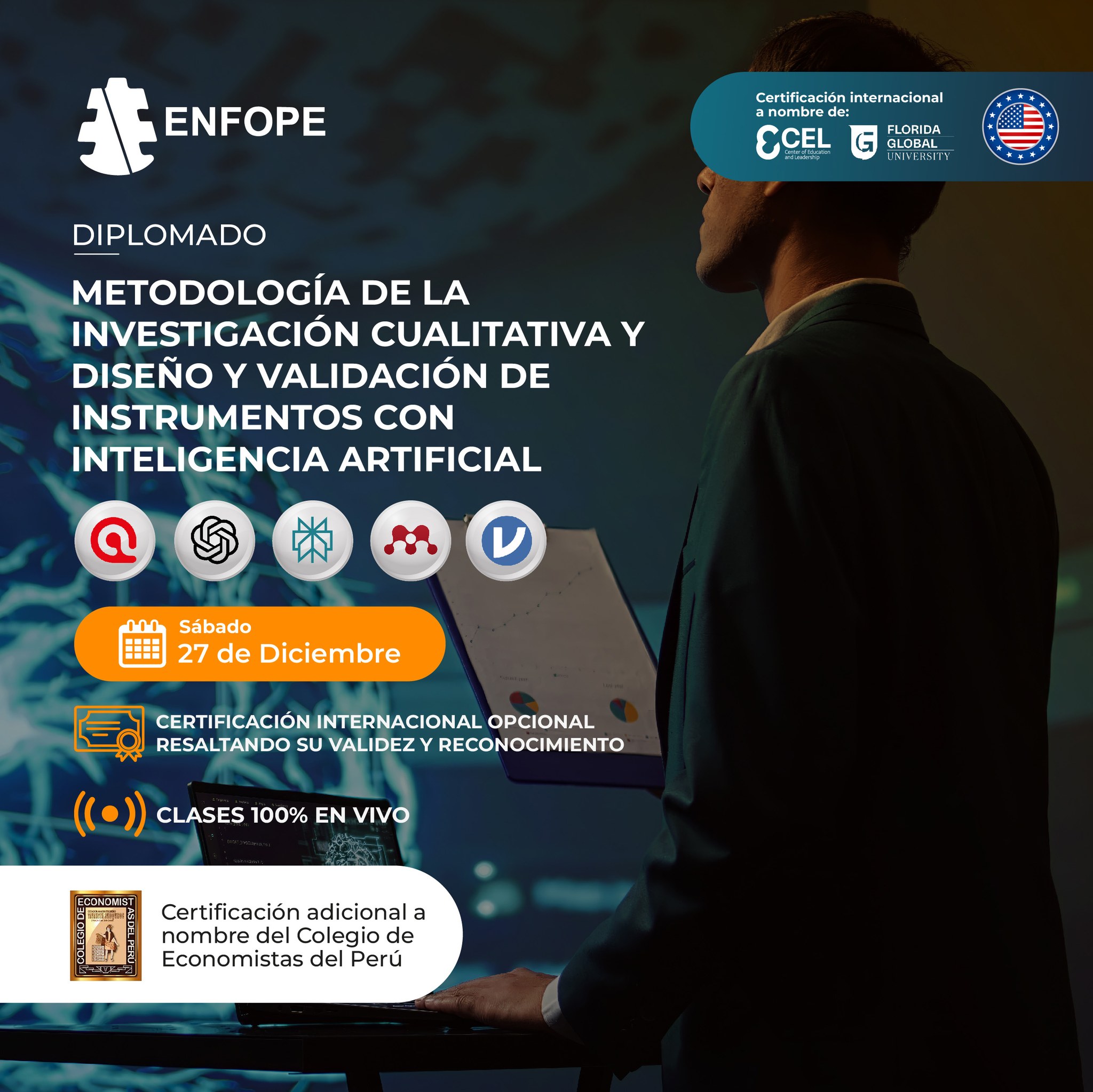 DIPLOMADO EN METODOLOGÍA DE LA INVESTIGACIÓN CUALITATIVA, DISEÑO Y VALIDACIÓN DE INSTRUMENTOS CON INTELIGENCIA ARTIFICIAL